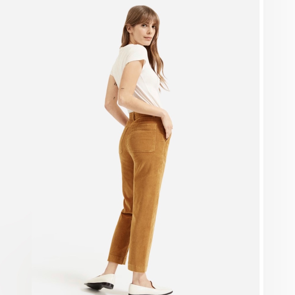 Everlane Corduroy Straight Leg Crop Pant, Golden Brown